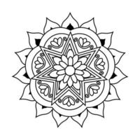 Black and white hand drawn flower. Background or element for card, textile, poster, invitation or wallpaper. Anti-Stress Coloring Page For Adults. Digital Hand Drawn Vector Illustration. Decorative