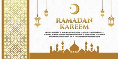 Ramadan Kareem Greeting With Mosque vector