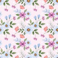 Colorful hand draw flowers seamless pattern. vector