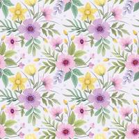 Colorful hand draw flowers seamless pattern. vector