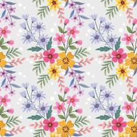 Colorful hand draw flowers seamless pattern. vector
