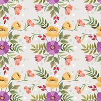 Colorful hand draw flowers seamless pattern. vector