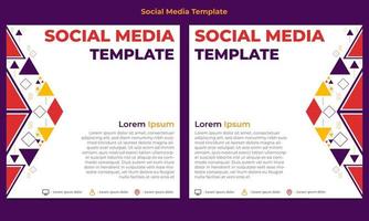 colorful triangle geometric shape social media post template vector
