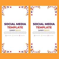 abstract geometric shape social media story template vector