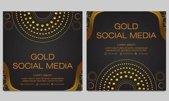 black gold social media post template vector