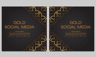 black gold social media post template vector