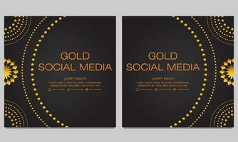 black gold social media post template vector