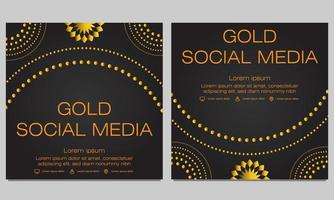 black gold social media post template vector