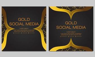 black gold social media post template vector