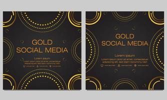 black gold social media post template vector