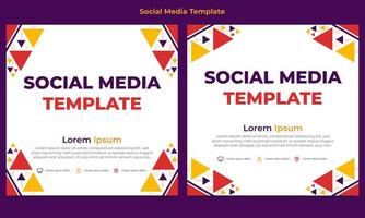 colorful triangle geometric shape social media post template vector