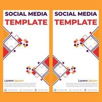 triangle geometric shape social media story template vector