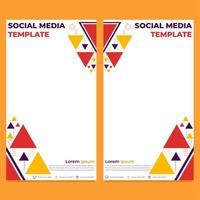 triangle geometric shape social media story template vector