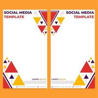 triangle geometric shape social media story template vector