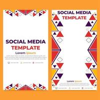 triangle geometric shape social media story template vector