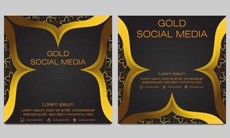 black gold social media post template vector