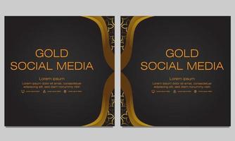 black gold social media post template vector