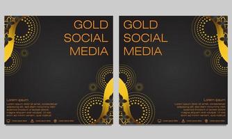 black gold social media post template vector