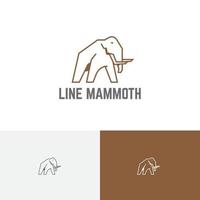 gran mamut elefante edad de hielo animal antiguo monoline logo vector