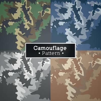 Set of Abstract Military and army camouflage pattern 4 battlefield terrain background