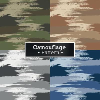 Set of brush art Abstract colors Military army camouflage pattern background