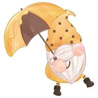 lindo gnomo con paraguas