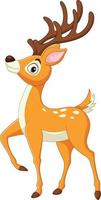 Cartoon funny deer on white background vector