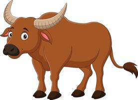 Cartoon buffalo isolated on white background vector