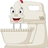 Cartoon smiling mixer flour machine character vector