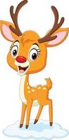 Cartoon little deer on white background vector