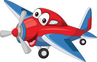 Cartoon smiling plane mascot character vector