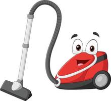 Cartoon smiling vacuum cleaner character vector