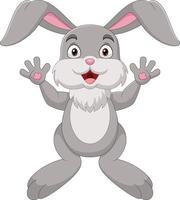 Cartoon funny rabbit on white background vector