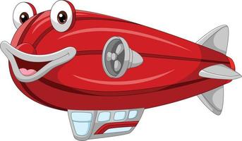 Cartoon smiling red zeppelin mascot vector