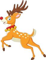 Cartoon funny deer running on white background vector