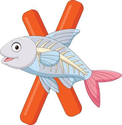 Alphabet letter X for X-Ray Fish