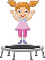 niña de dibujos animados jugando trampolín