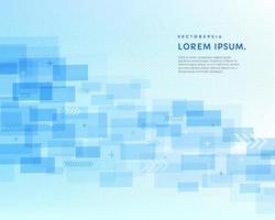 banner de color azul y blanco de tecnología abstracta con espacio de copia. Capa superpuesta de forma de rectángulo geométrico azul claro futurista moderno en blanco con fondo de textura punteada. ilustración vectorial vector