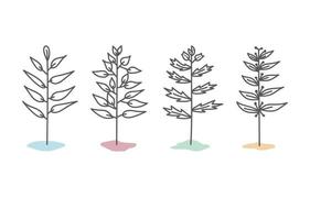 Beautiful Handrawn of Trees Vector