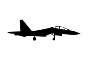 Fighter aircraft Flanker B or SU 27 simple icon for web and app vector