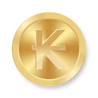 Gold coin of Kip Concept of internet web currency vector