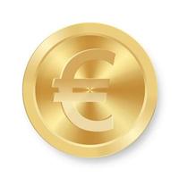 Gold coin of euro Concept of web internet currency vector