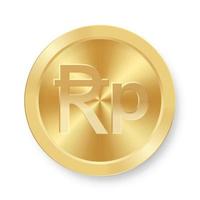 Gold coin of Indonesian rupee Concept of internet currency vector