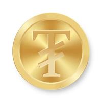 Gold coin of Togrog Concept of internet web currency vector