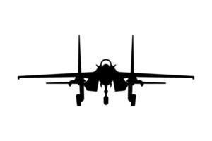 Fighter aircraft Flanker B or SU 27 simple icon for web and app vector