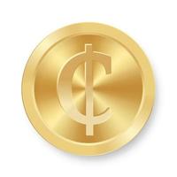 Gold Cedi coin Concept of internet web currency vector