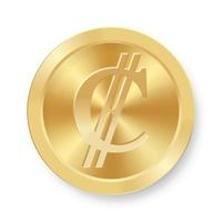 Gold Colon coin Concept of internet web currency vector