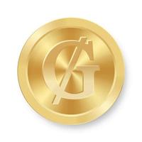 Gold Guarani coin Concept of internet web currency vector