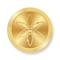 Gold Cosmos coin Concept of internet web cryptocurrency vector