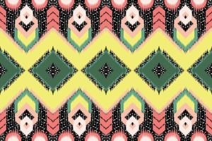 Ikat Ethnic Abstract Beautiful Art Seamless Ikat Tribal Pattern Folk Embroidery mexican style Aztec geometric art ornament print design for carpet, wallpaper. vector